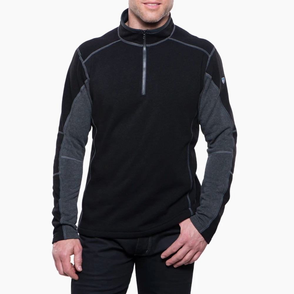 KUHL Revel 1/4 Zip Pullover Sweater Fleece Men's Size: XXL Black Gray